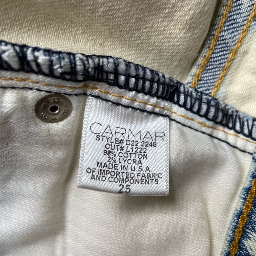 Carmar Reverse Bleached Button Fly Denim Shorts - image 7